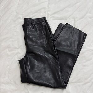 Wilfred Black Leather-Style Pants